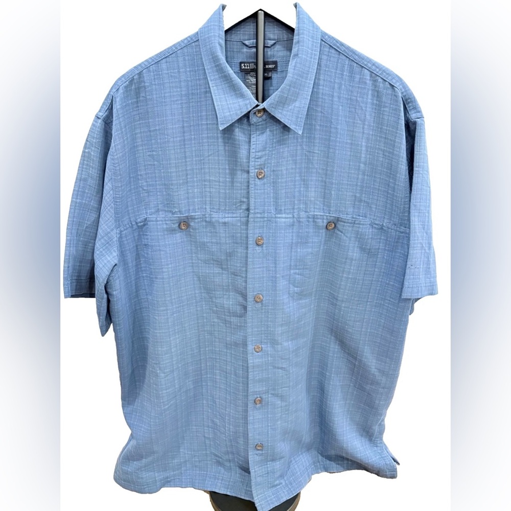 5.11 tactical series shirt men xl plaid short sleeve button concealed pockets
